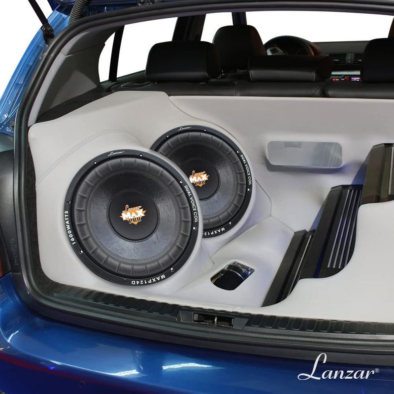 Lanzar MAXP124D Max Pro Compact 12 Inch Round 1600 Watt Powerful Performance Dual 4 Ohm Vehicle Truck Car Subwoofer Audio System (Single Subwoofer)