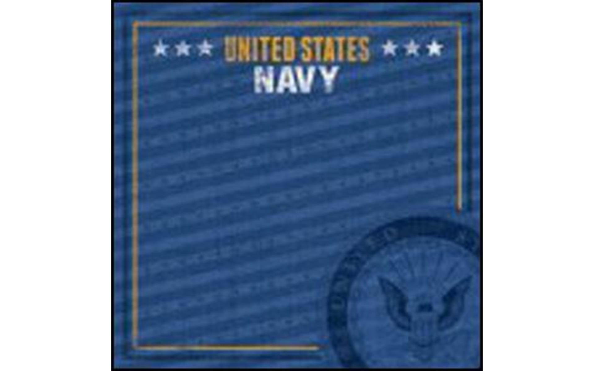 P-0713E PAPER HOUSE PAPER 12X12 NAVY EMBLEM
