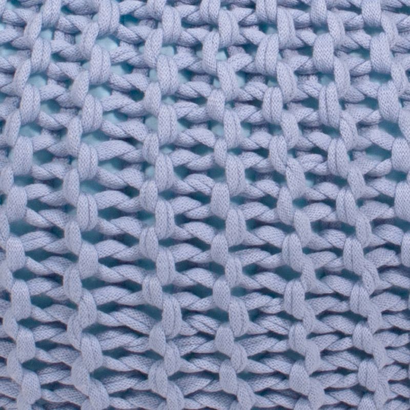 Gold Medal Hand Knitted Pouf Robin's Egg Light Blue