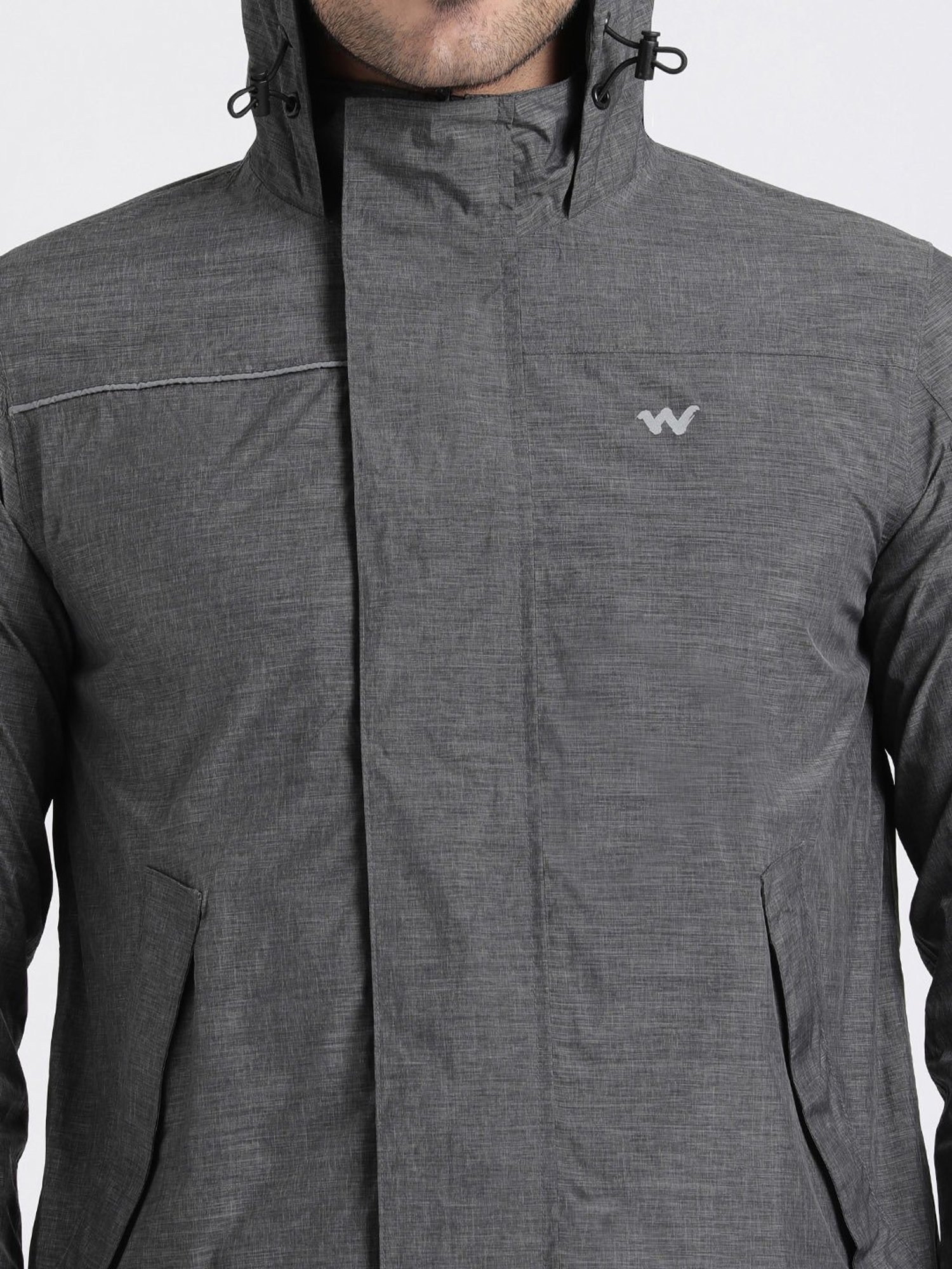 Wildcraft Grey Hooded Rain Jacket