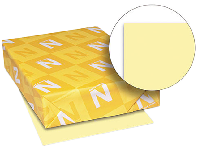 Wausau Paper 49141 Exact Index Card Stock, 90 lbs., 8-1/2 x 11, Canary, 250 Sheets/Pack
