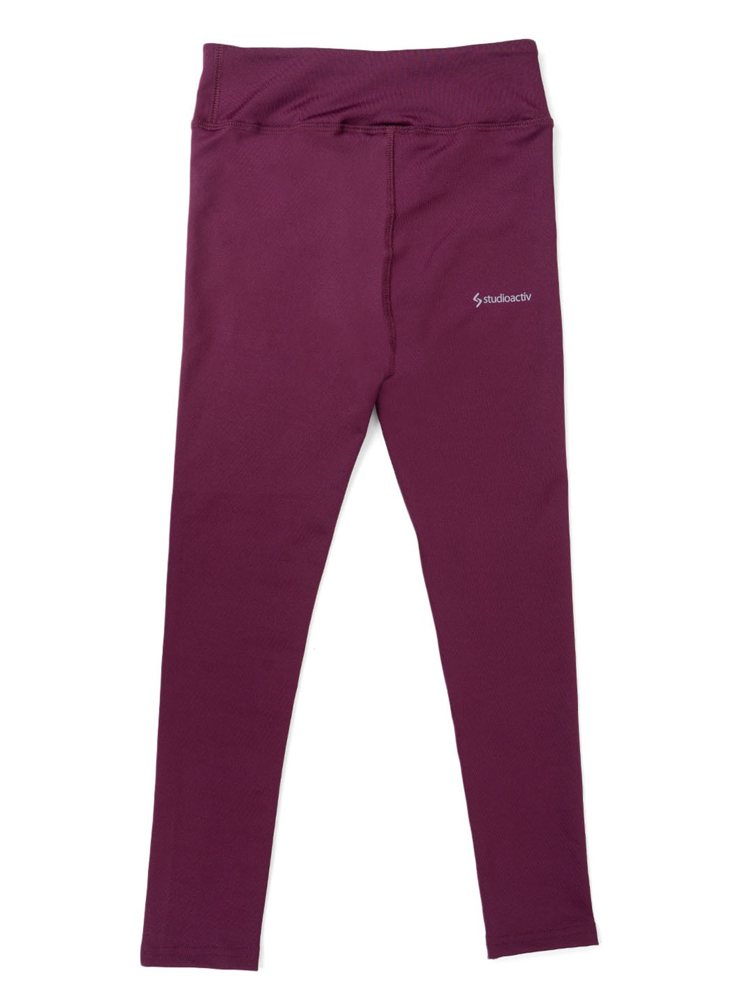 A Little Fable Kids Wine Solid Leggings