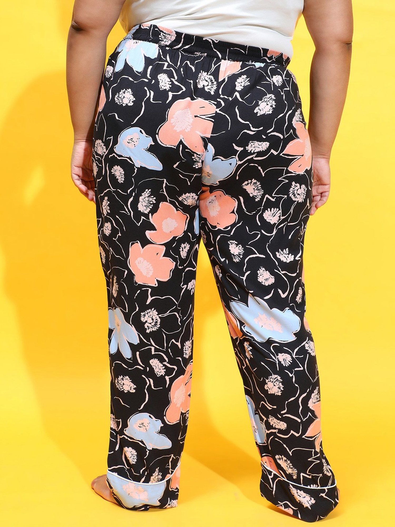 Oxolloxo Black Floral Print Pyjamas