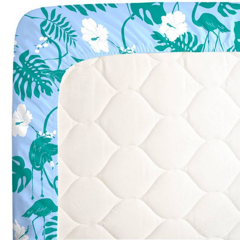 NoJo Green Flamingo Crib Sheet