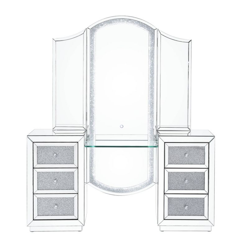 Noralie Vanity Table LED/Mirrored/Faux Diamonds - Acme Furniture