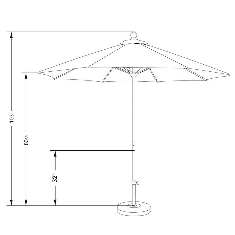 Costway 6.5FT Patio Beach Umbrella Sun Shade Tilt Carry Bag