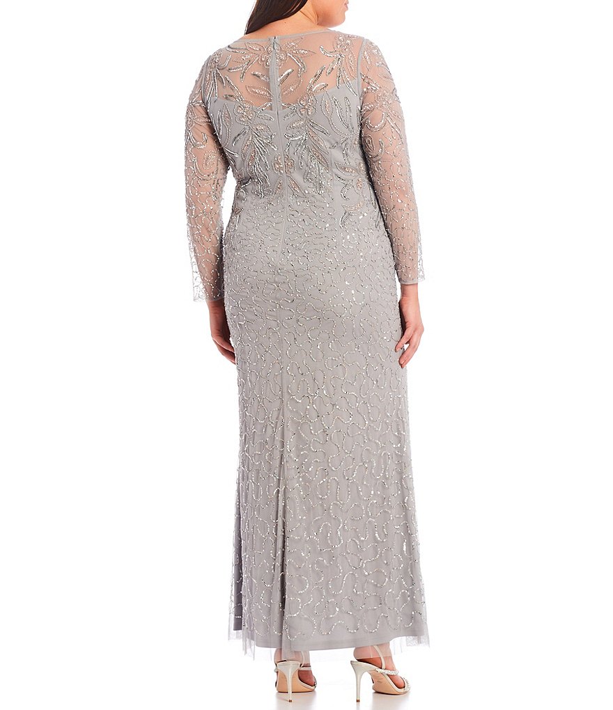 Jessica Howard Plus Size Crew Neck 3/4 Sleeve Printed Trapeze Dress