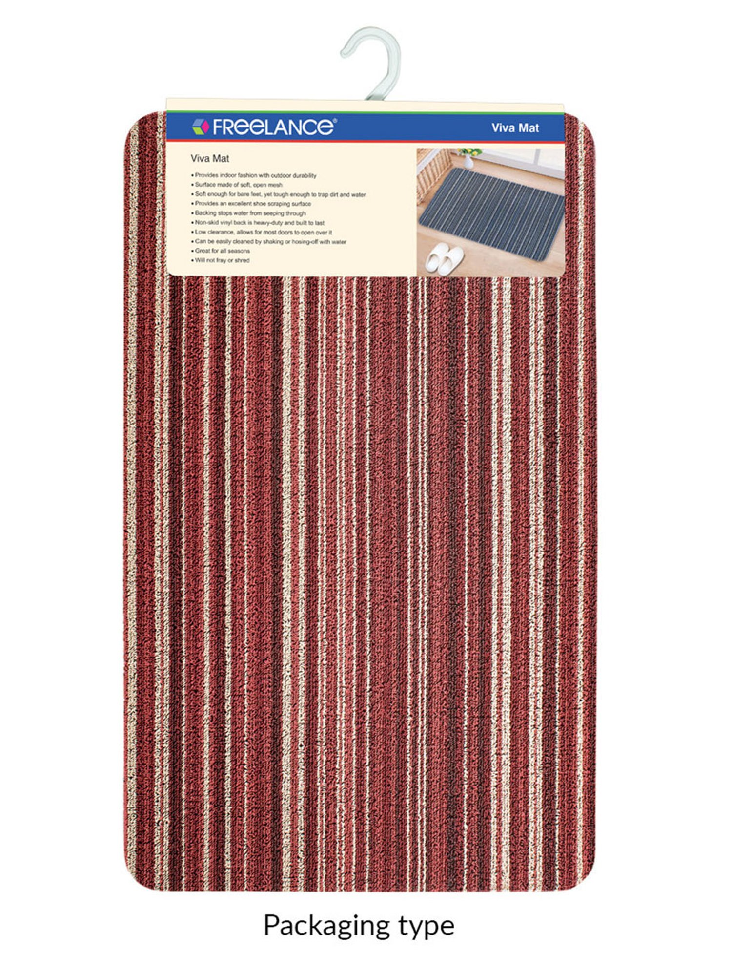 Freelance Maroon PVC Set of 1 Door Mats