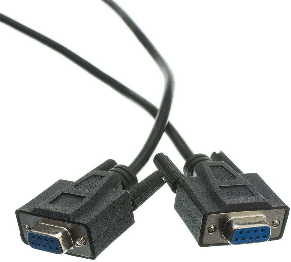 10 feet DB9 Female Serial Cable DB9 Female to Female UL Rated 9 Conductor 1:1 Black 9 Pin Serial Cable Female to Female DB9 RS232 Female to Female Cable CableWholesale