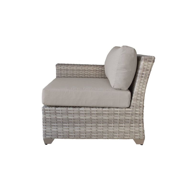 Nolin 7pc Sectional Weathered Brown Frame Sunbrella Spectrum Denim Fabric - La-Z-Boy