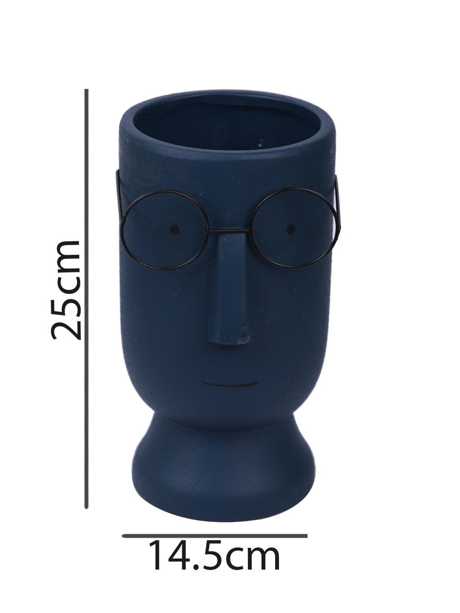 Tayhaa Blue Ceramic Face Planter
