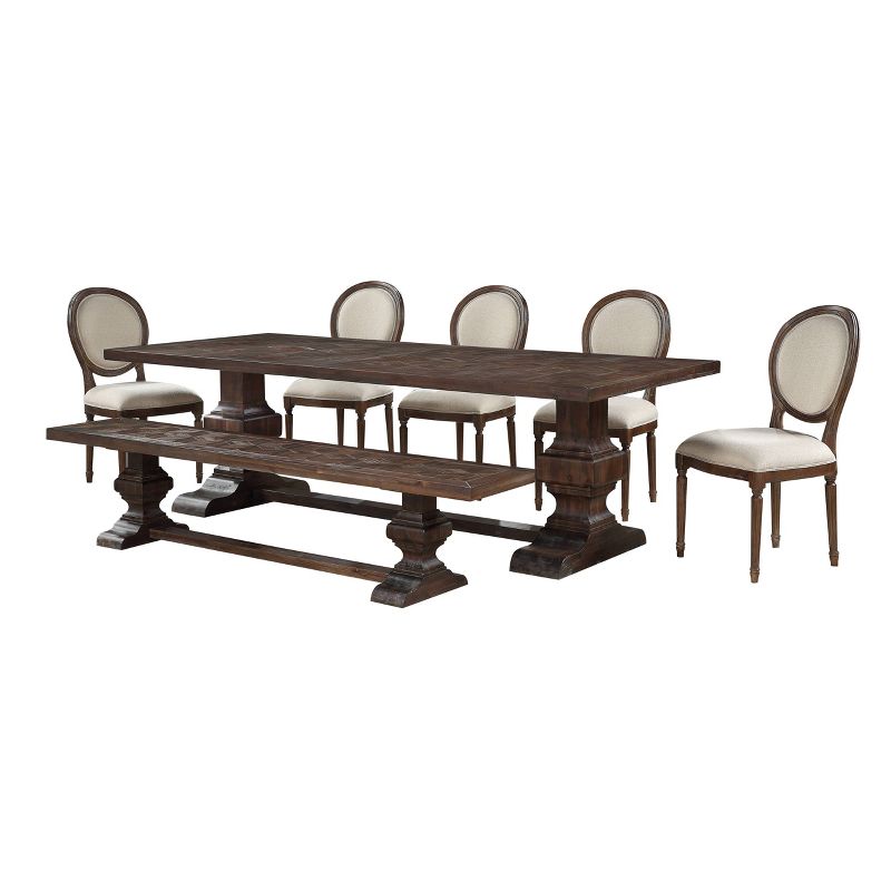 Marquette Classic Dining Bench Brown - Treasure Trove Accents