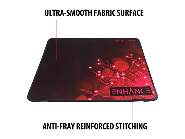 ENHANCE Pro Gaming Mouse Pad Extended Red - Precision Tracking Surface, Non-Slip Base and Anti-Fray Stitching