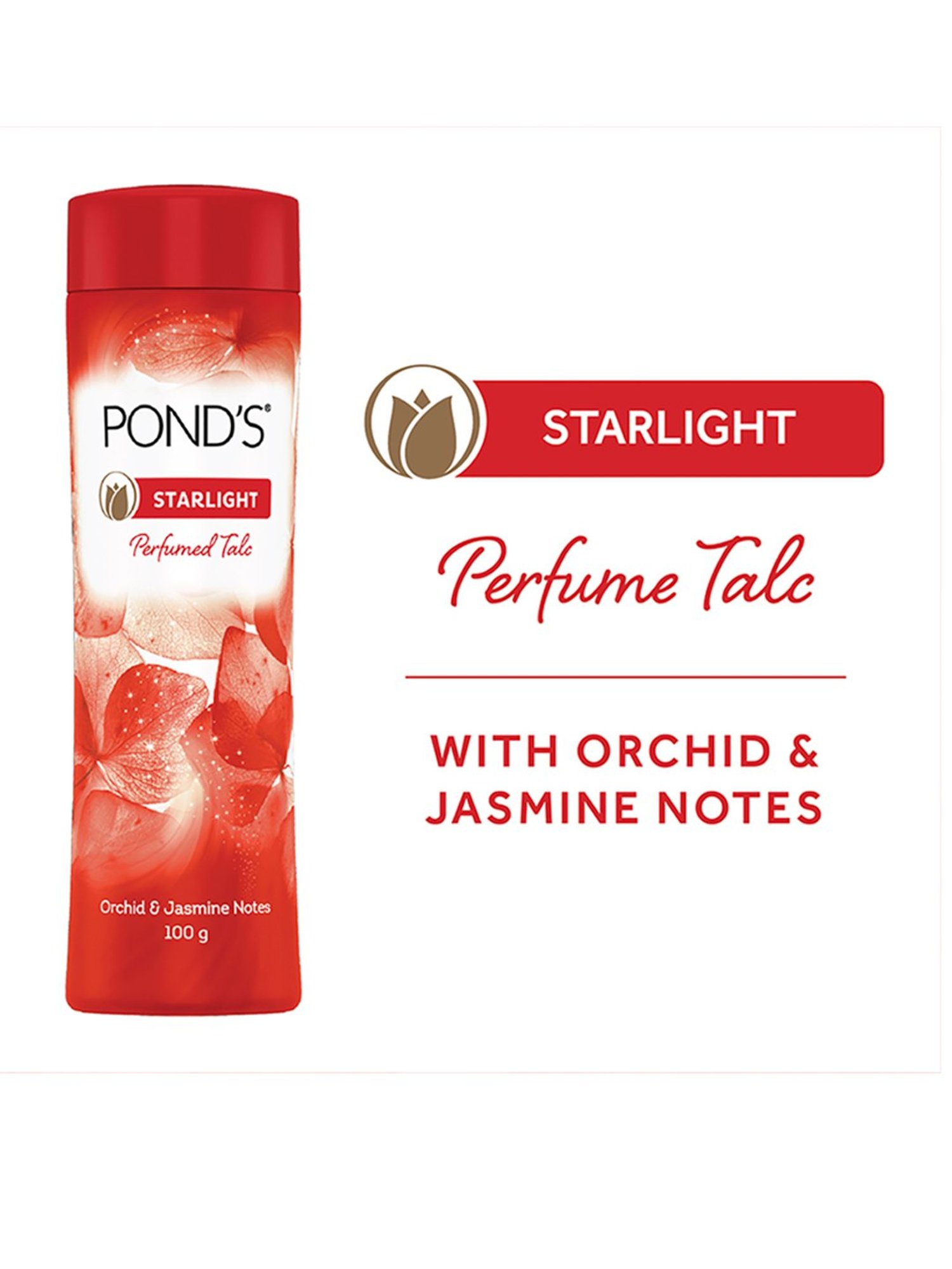 Pond's Starlight Perfumed Talc Orchid and Jasmin Notes - 100 gm