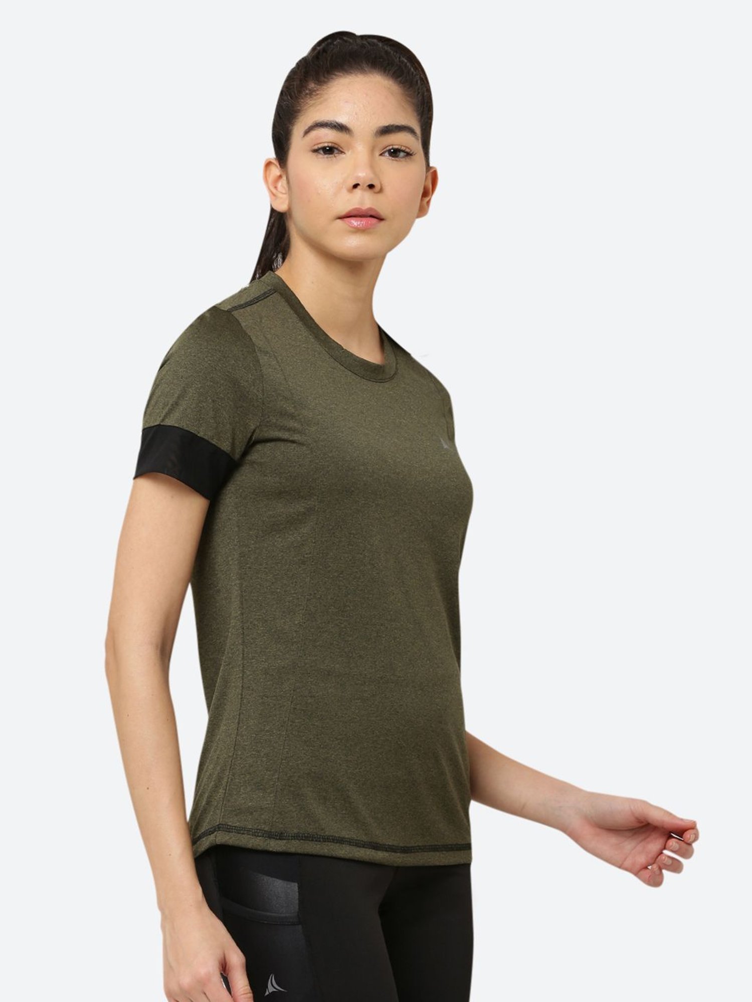 Fitleasure Olive Textured T-Shirt