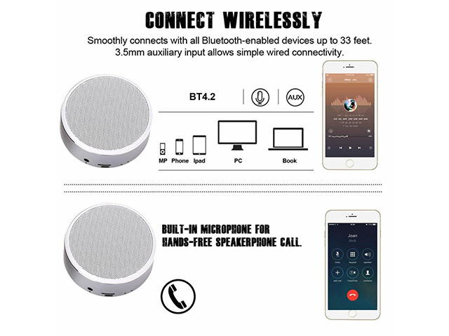 Autofeel Mini Portable Speaker Portable Wireless Bluetooth Speaker with Built-in-Mic Handsfree Call AUX Line Support TF Card HD Sound and Enhanced Bass For iPhone ipad PC Cellphone