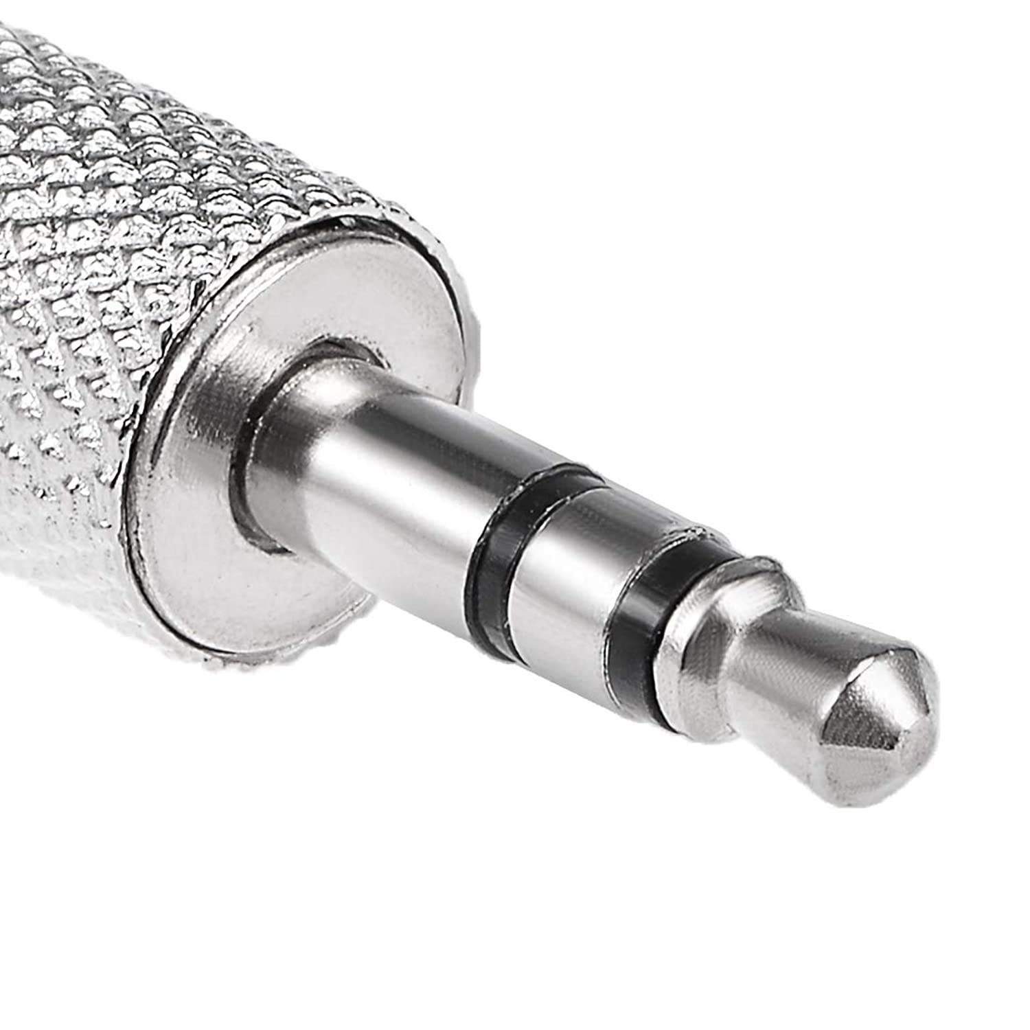 uxcell Soldering 1/8 inch 3.5mm Male Stereo Adapter Silver Tone Audio Coaxial Cable Connector 5pcs