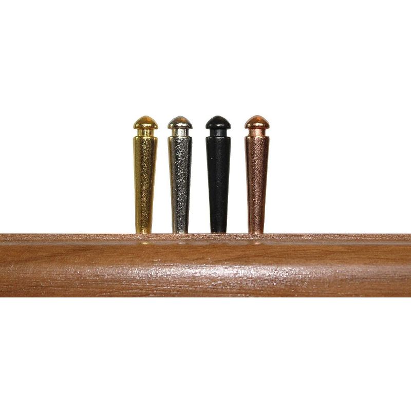 WE Games Tapered Easy Grip Cribbage Pegs w/ Velvet Pouch - Set of 12 (Brass, Chrome, Black, Copper)