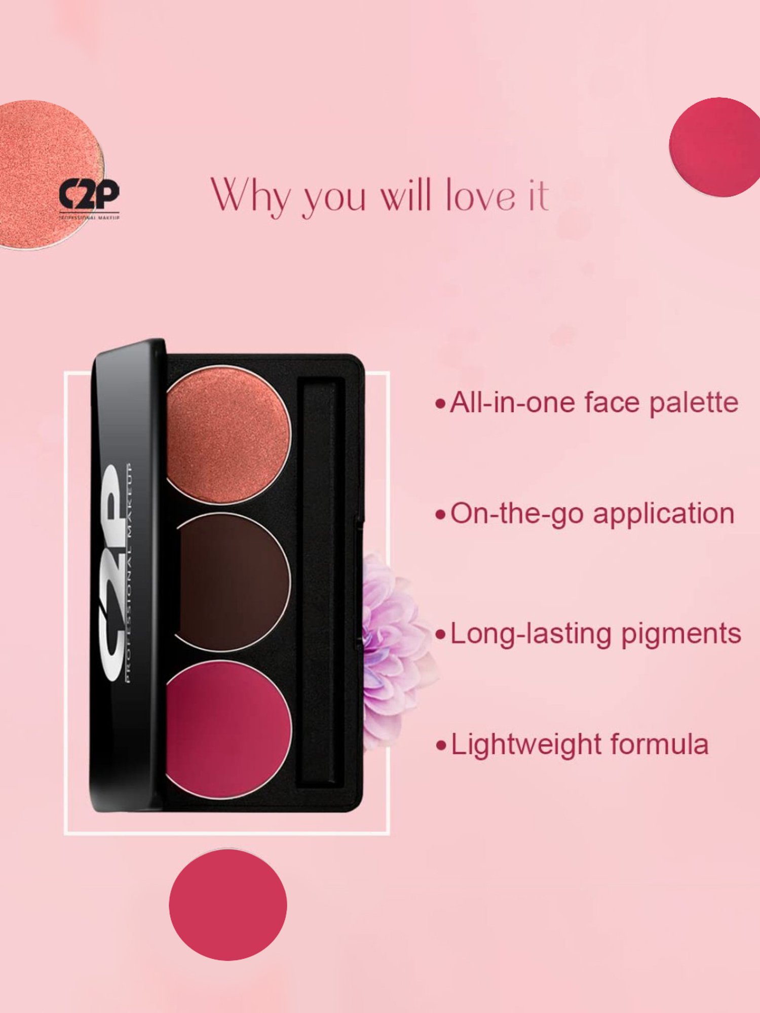 C2P PROFESSIONAL MAKEUP Trio_2 Face Palette - 13 gm