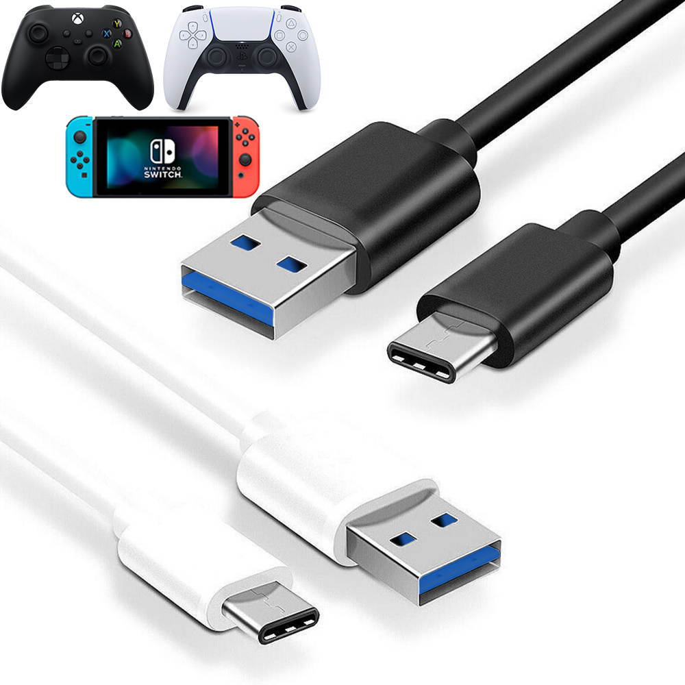 [2 Pack] Controller Charging Cable, PS5 Xbox Series USB C Cable, 10ft 3A USB A to USB C Quick Data Sync Charger Cord for Playstation 5, Xbox Series S/X, Elite 2, Nintendo Switch & Pro, Smartphone