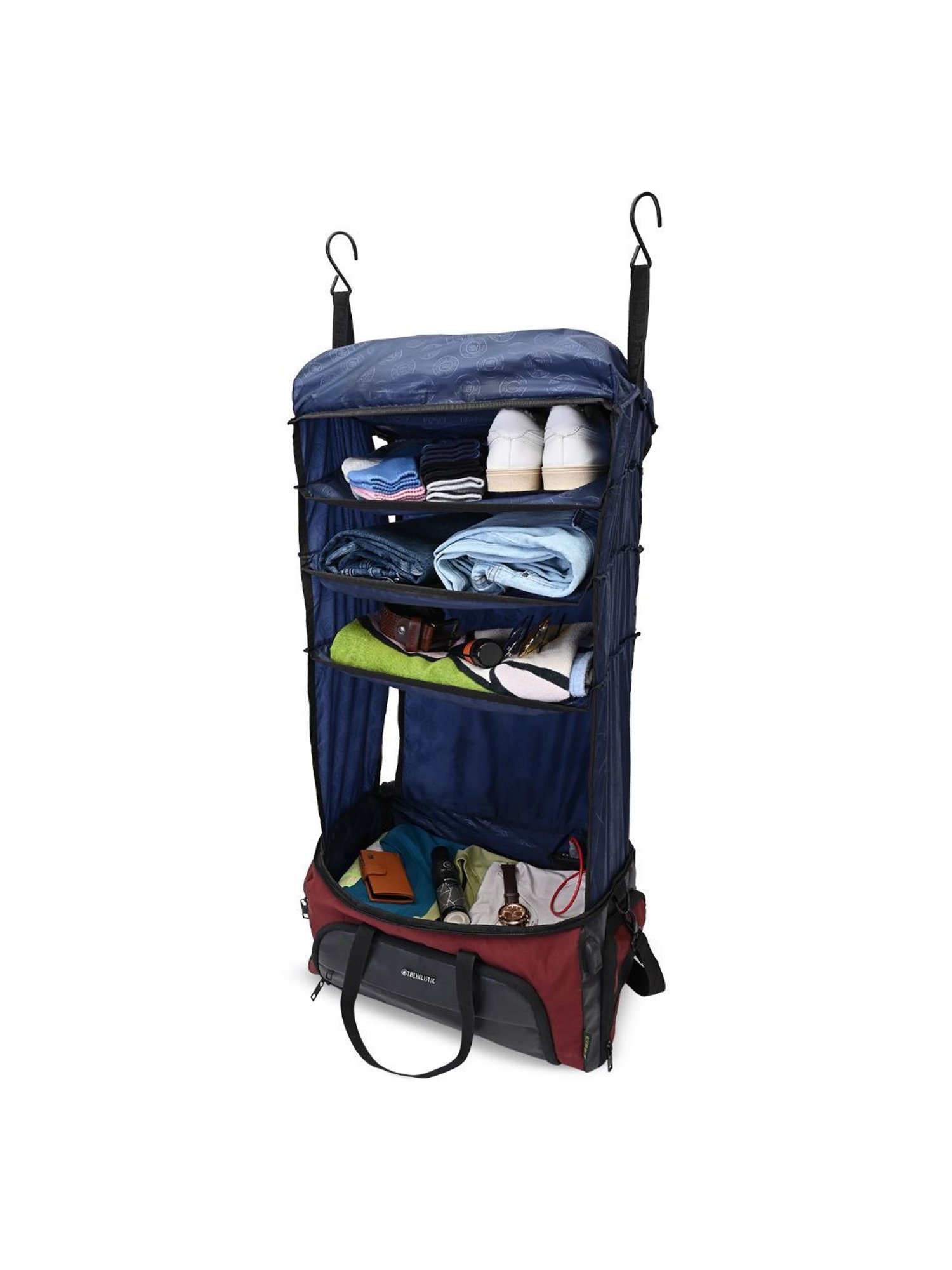 THE HOLISTIK Maroon & Black Large Wanderer Expandable Duffel Bag