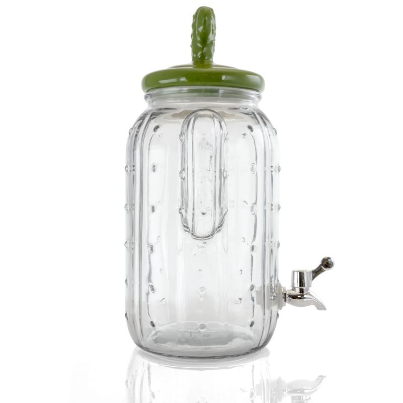 Gibson Home Cactus Cooler 1.3 Gallon Glass Drink Dispenser