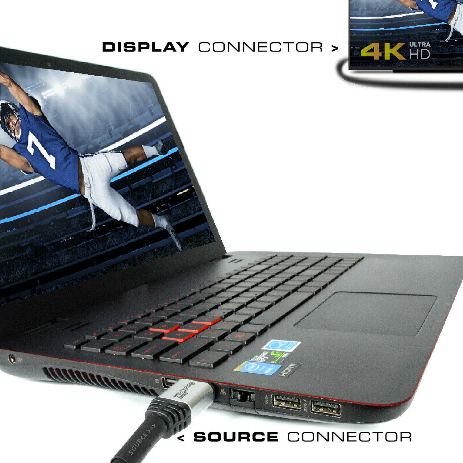 QualGear&reg; 50 Feet High-Speed Long HDMI 2.0 Cable with 24K Gold Plated Contacts, Supports 4K Ultra HD, 3D, 18 Gbps, Audio Return Channel,CL3 Rated for In-Wall Use (QG-CBL-HD20-50FT)