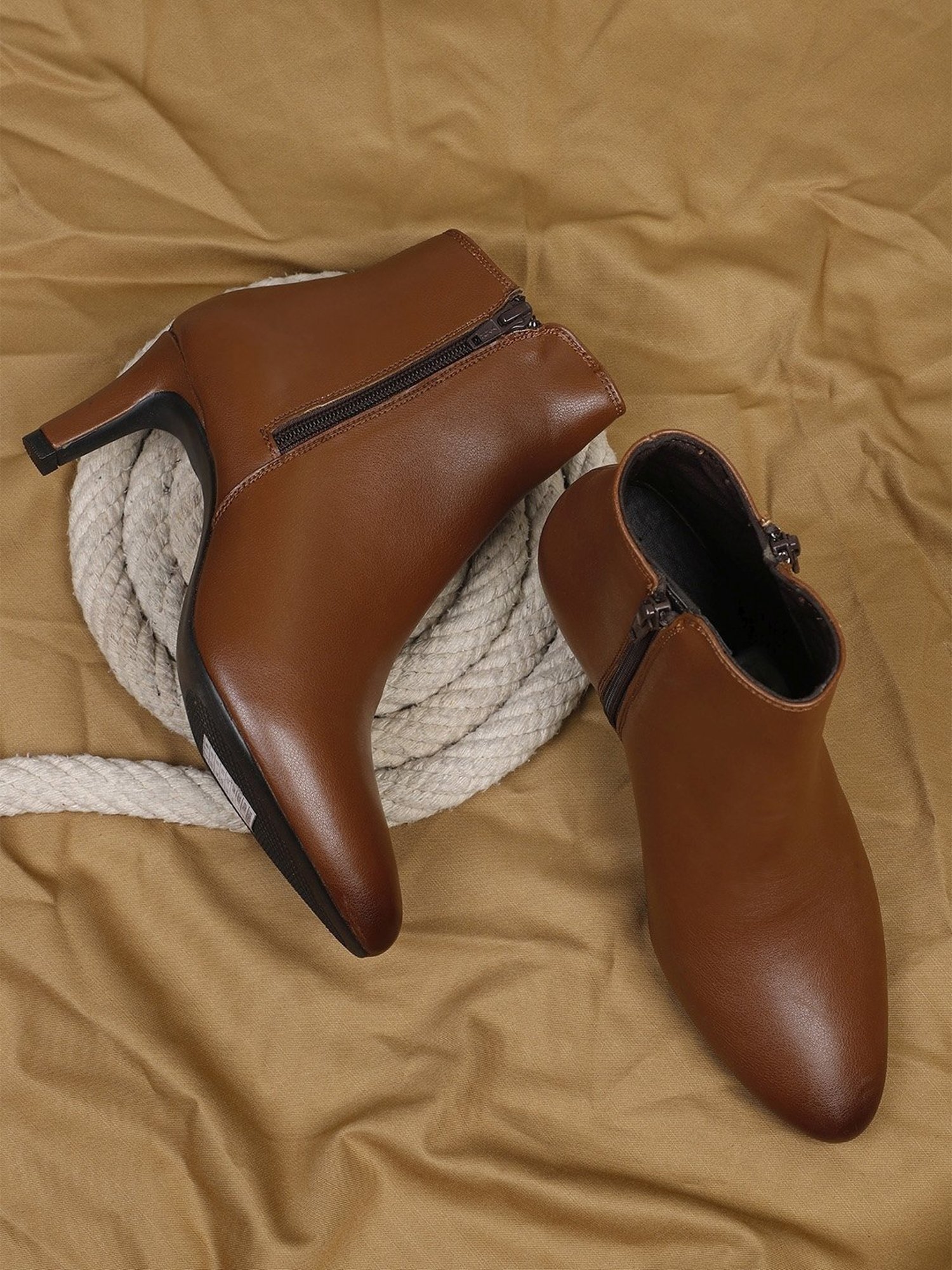 Elle Women's Brown Stiletto Booties