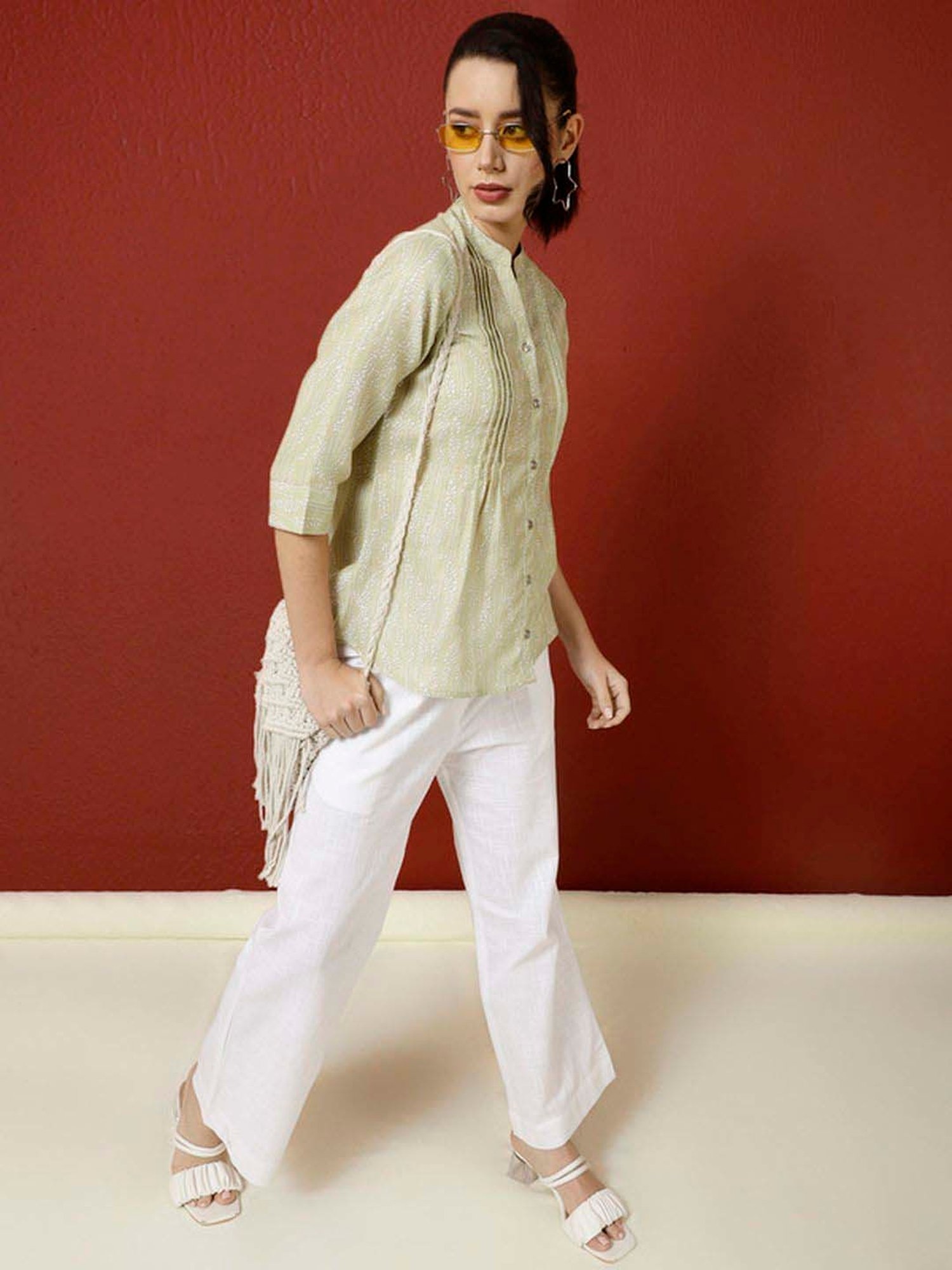 Jaipur Kurti Yellow Floral Print Tunic