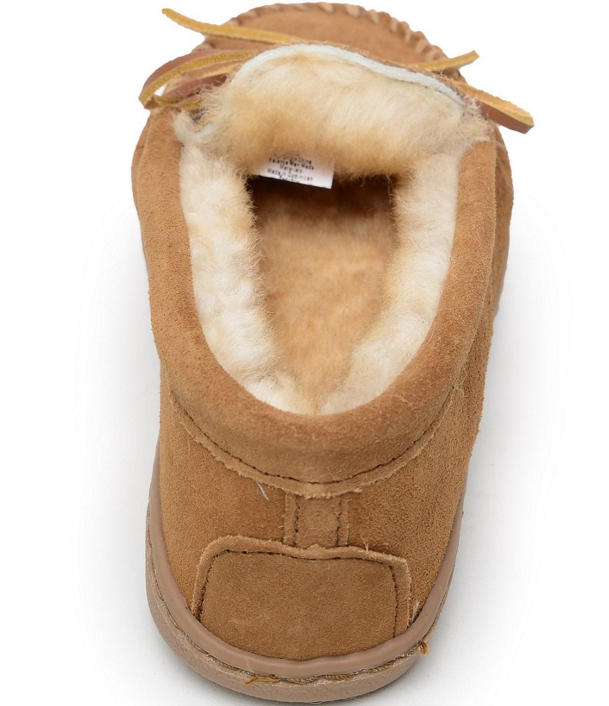 Minnetonka Sheepskin Suede Hardsole Moccasins