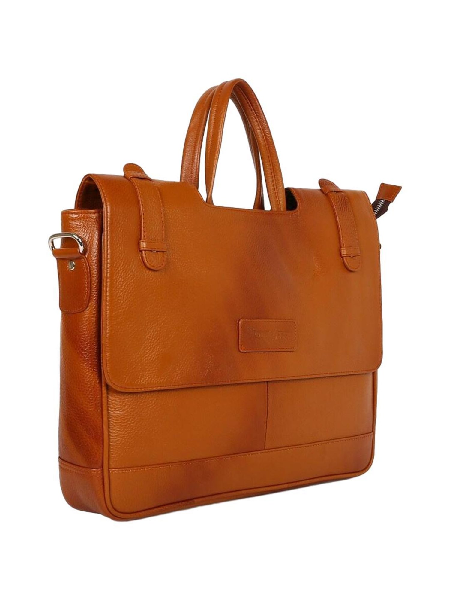 Tortoise Work Edition Massimo Tan Leather Medium Laptop Messenger Bag