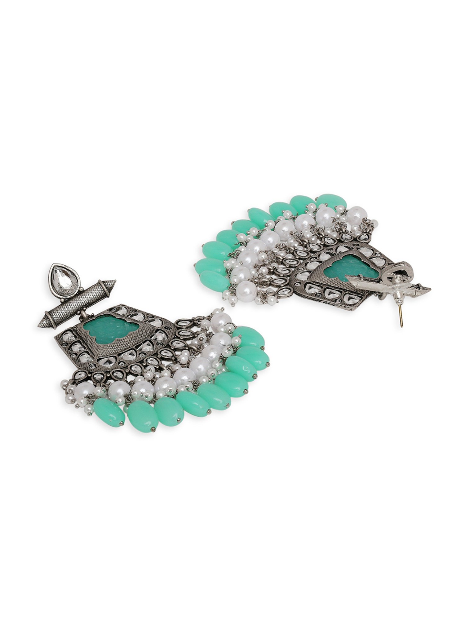 Sri Jagdamba Pearls Black Rosy Pearl Drop Earrings