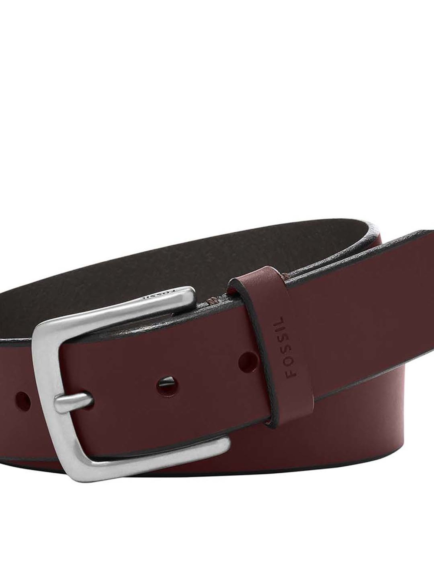 Fossil Joe Red Leather Casual Belt For Men