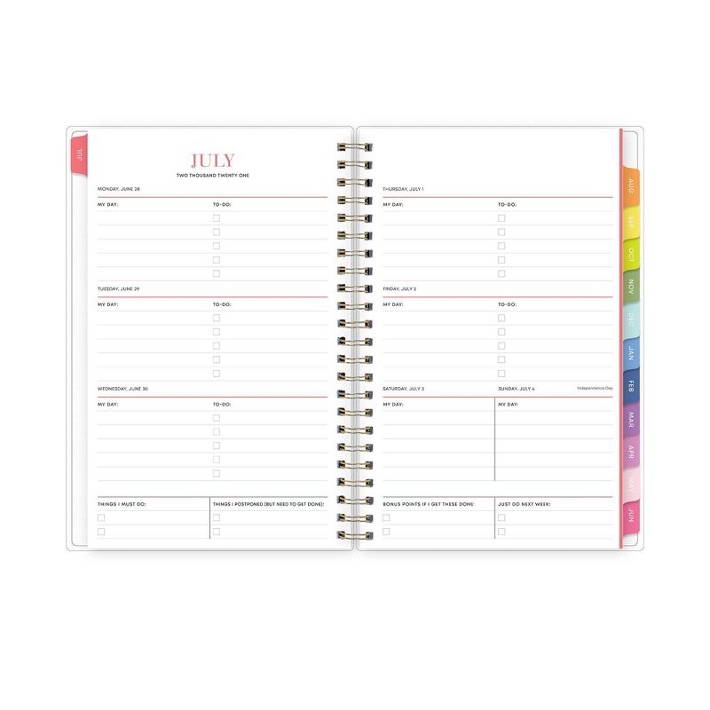 2021-22 Academic Planner 5" x 8" Flexible Cover Weekly/Monthly Wirebound Roy G Biv - The Home Edit