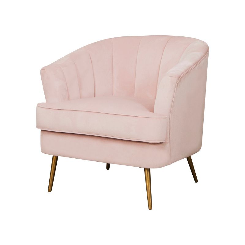 Sanibel Blush Channel Tufted Velvet Accent Chair Pink - Abbyson Living