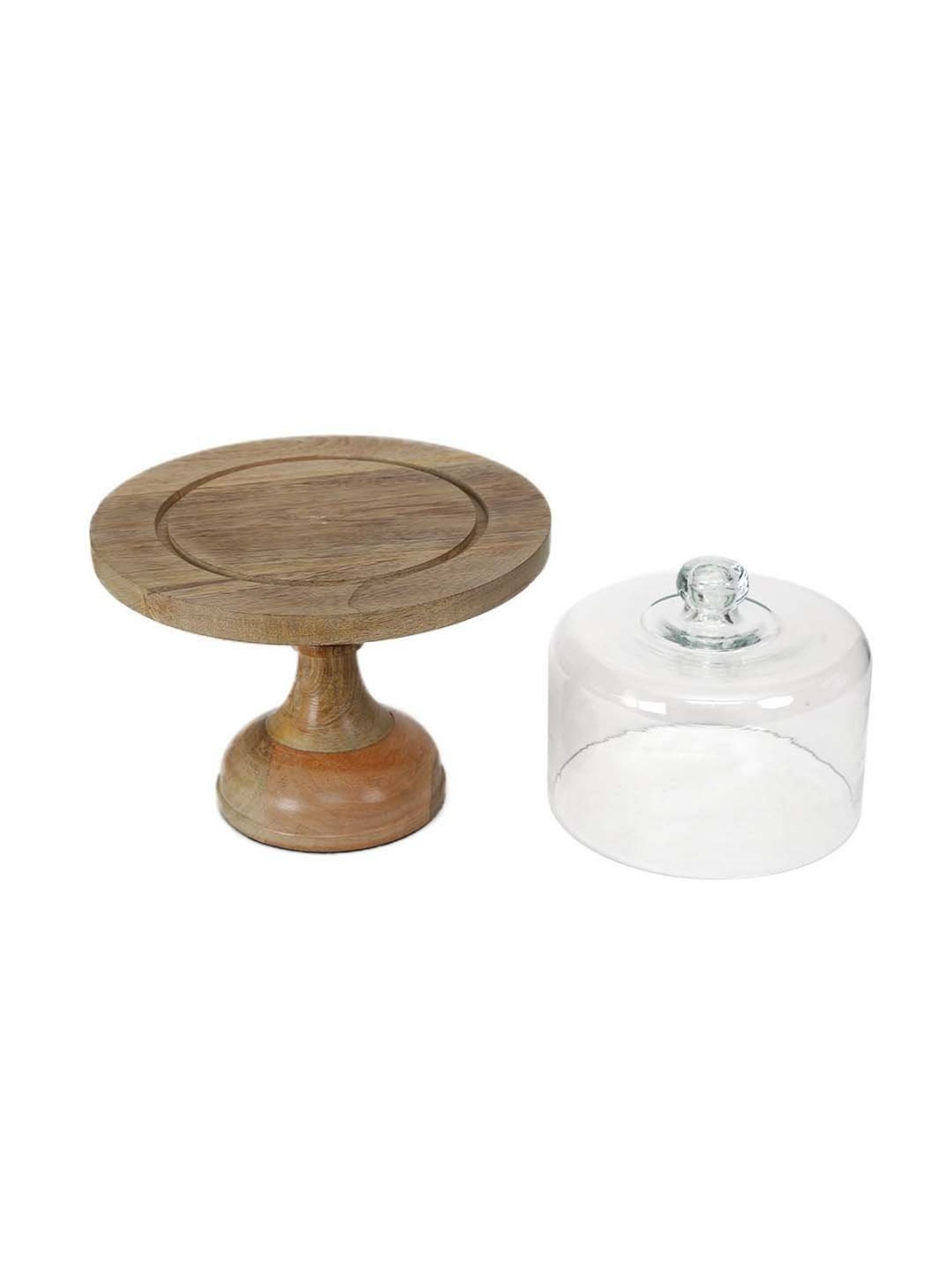 India Circus Color Bordered Blue Bone China Cake Stand