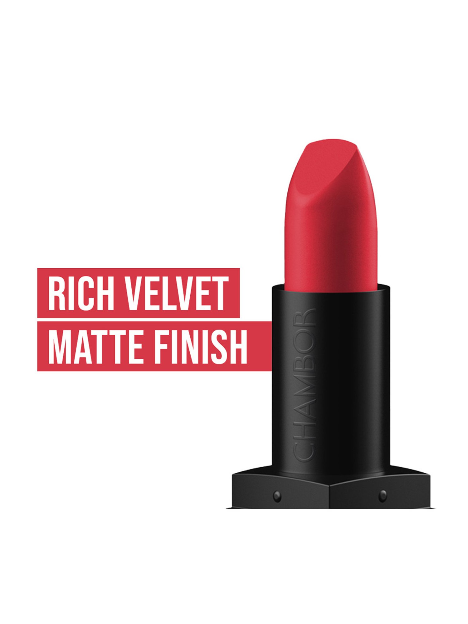 Chambor Matte Riot Lipstick Runway Red - 4.5 gm