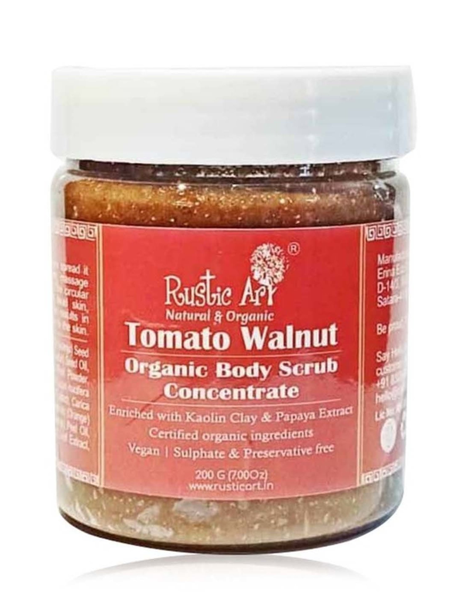 Rustic Art Tomato Walnut Body Scrub Concentrate - 200 gm