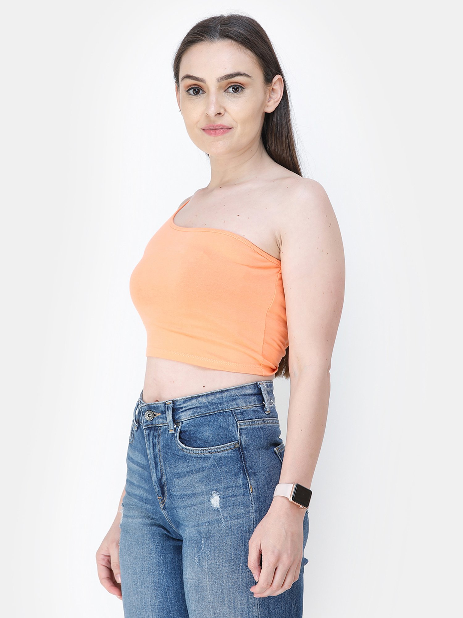 Cation Orange Crop Top