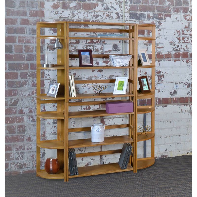 67" Cakewalk High Folding Bookcase Medium Oak - Regency