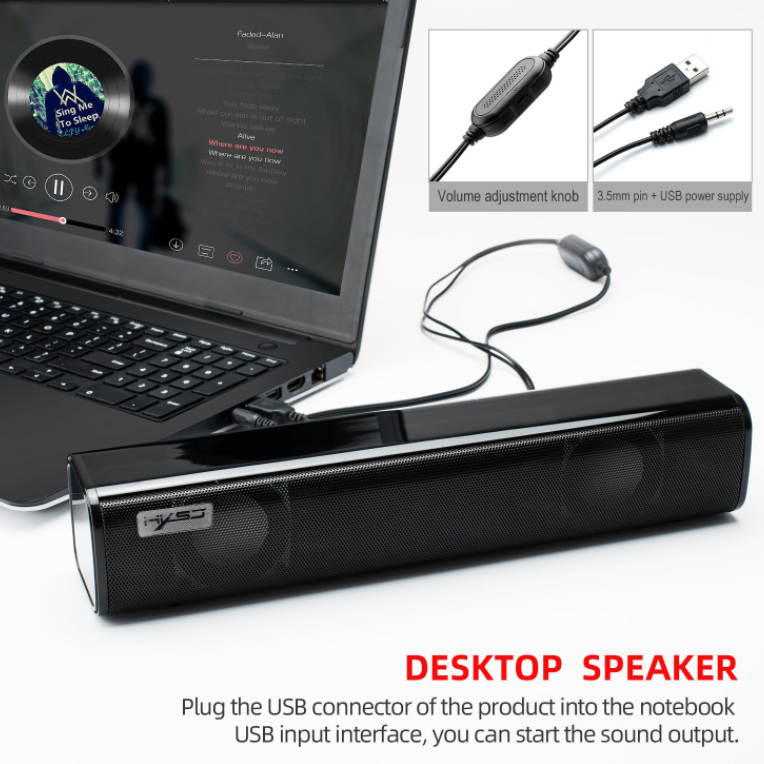 Hidden Audio Desktop Computer Home Wired Long Mini Notebook Desktop Small Bluetooth Speaker