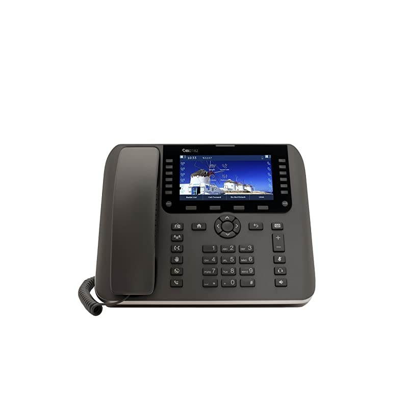WiFi VOIP Phone with Power Adapter - 12-Line Cloud-Managed Gigabit Google Voice Phone with Color Display