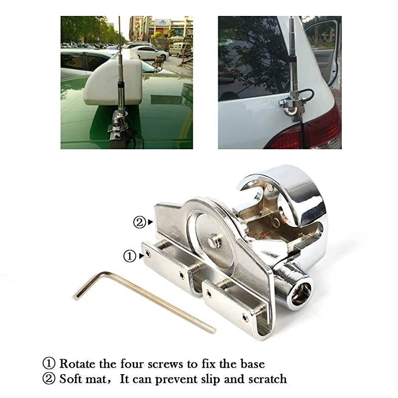 Stainless Steel Car Clip with SO239 to PL259 Connector 5M RG58 Coaxial Cable Car Antenna Mount Trunk Lid Hatchback Mount Bracket for Mobile Radio Antenna