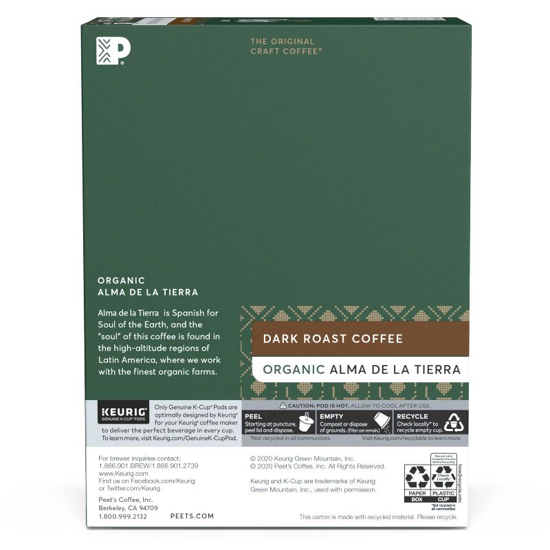 Peet's Alma de la Tierra Dark Roast Coffee - Keurig K-Cup Pods - 22ct