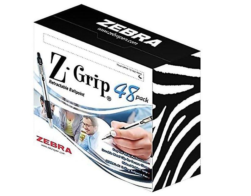ZEBRA PEN CORP. Z-Grip Retractable Ballpoint Pen Assorted Ink Medium 48/Pack 22048