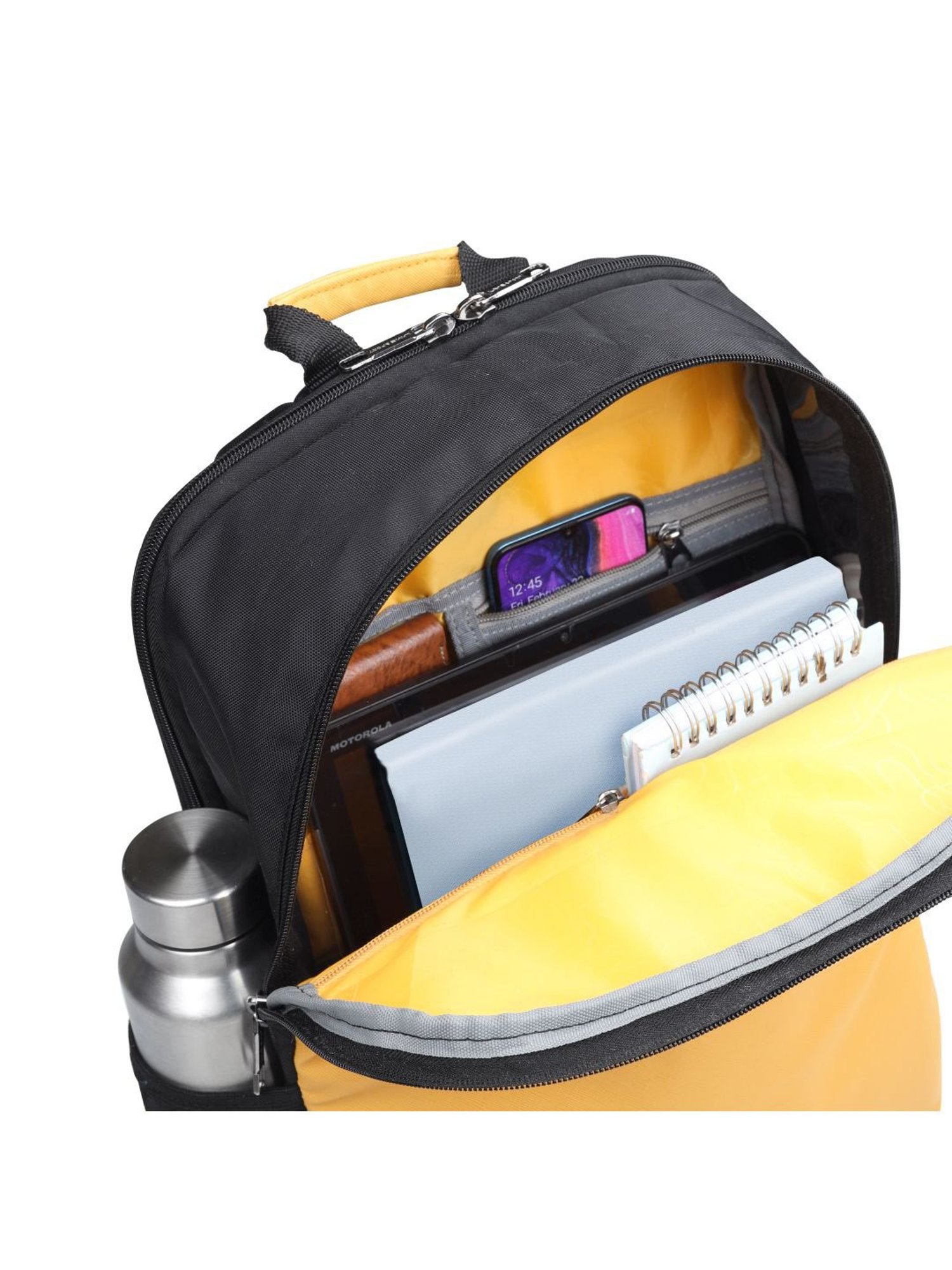 Lavie Sport Chairman Yellow Polyester Solid Laptop Backpack - 24 Ltrs