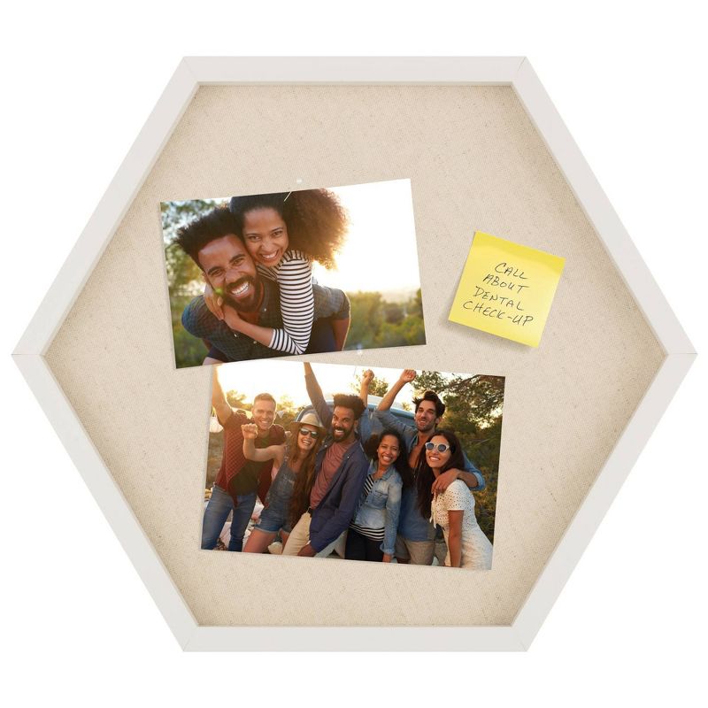 3pc Hexagon Dry Erase Chalkboard/Pinboard Wall Organizer Set White - Gallery Solutions