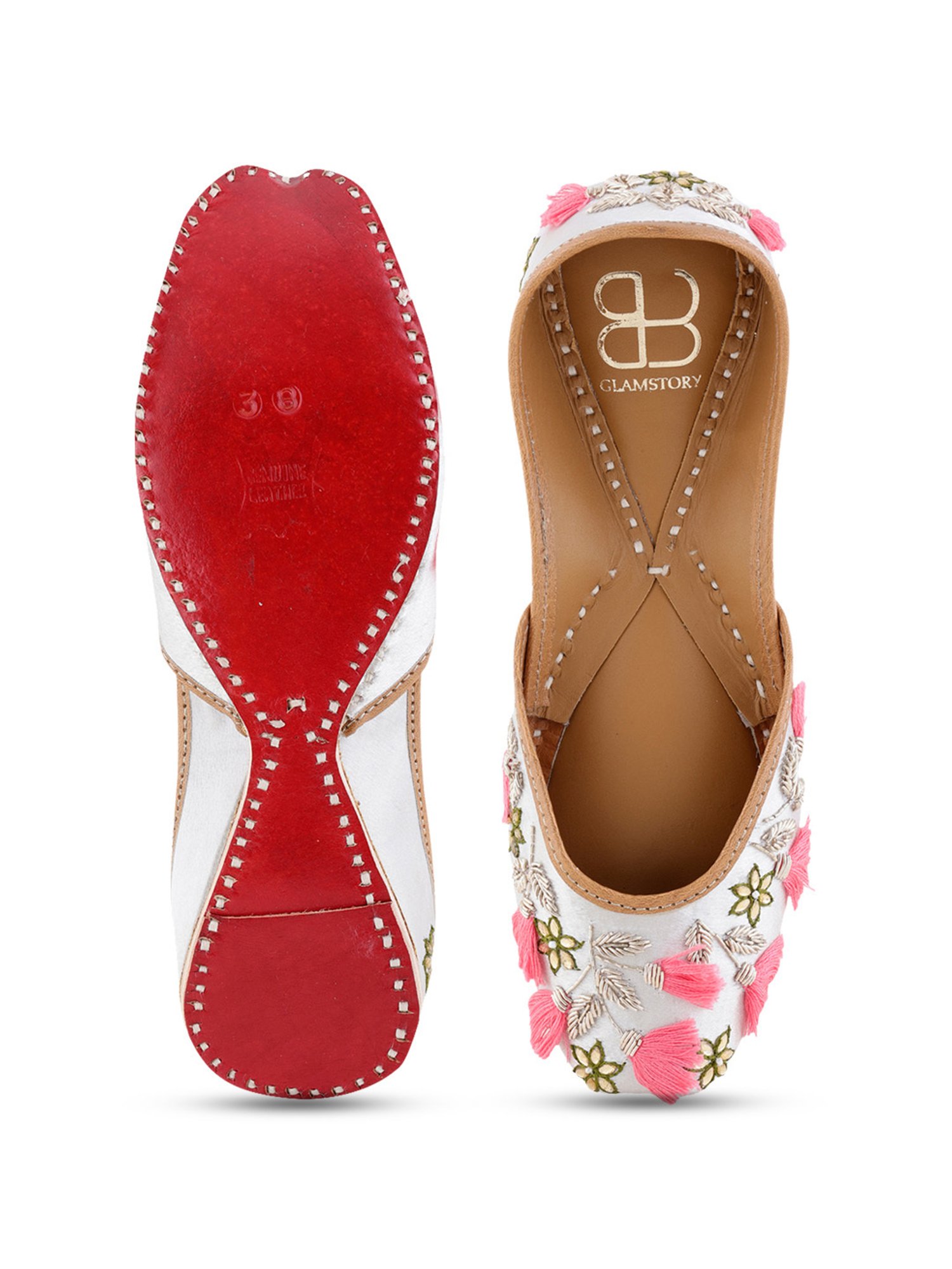 Glam Story Women's Zhuri Grey Ethnic Juttis