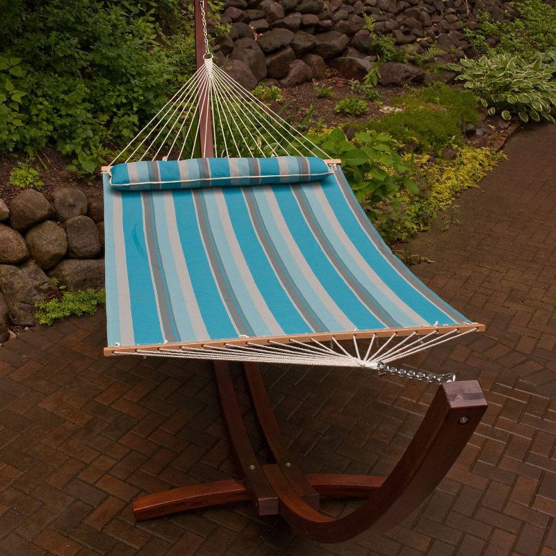 Algoma 13' Quick Dry Hammock with Pillow - Ocean Stripe
