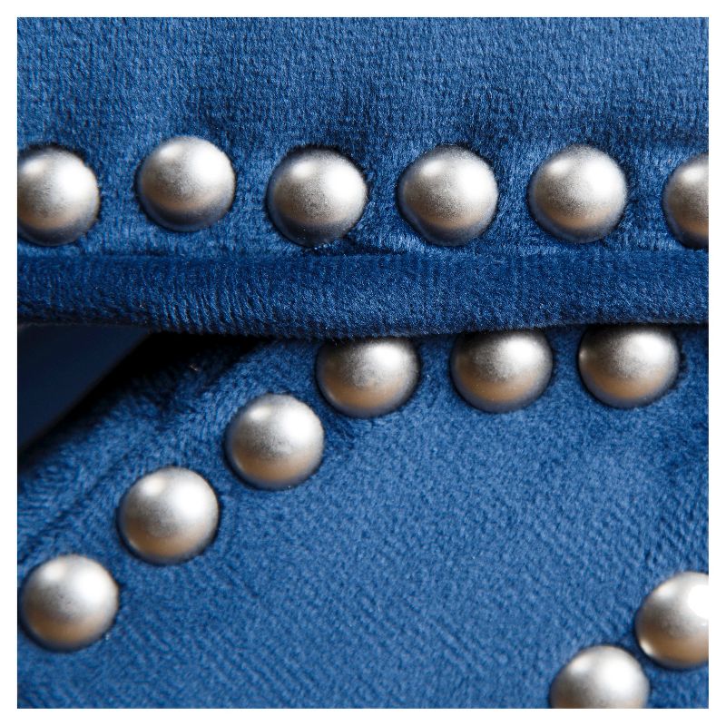 Evelyn Upholstered Nailhead Trim Ottoman Bench Blue - Abbyson Living
